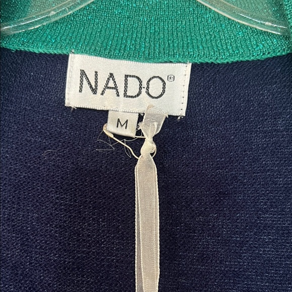 NWT Women's Navy and Green Cardigan - Picture 2 of 4